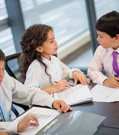 Group of young business people working at the office